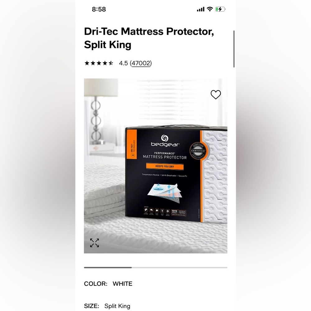 Split king mattress protector